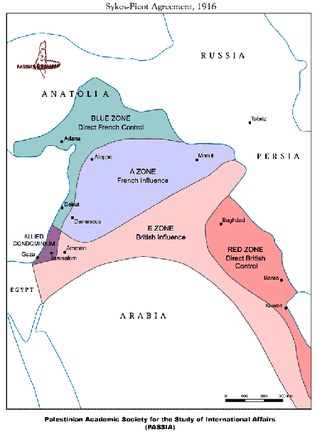 1916 Sykes-Picot Map